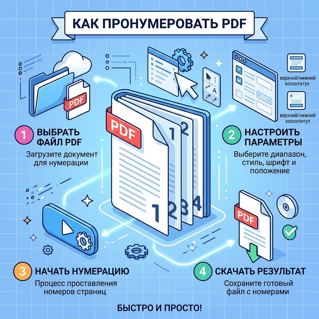 Нумерация страниц в PDF онлайн